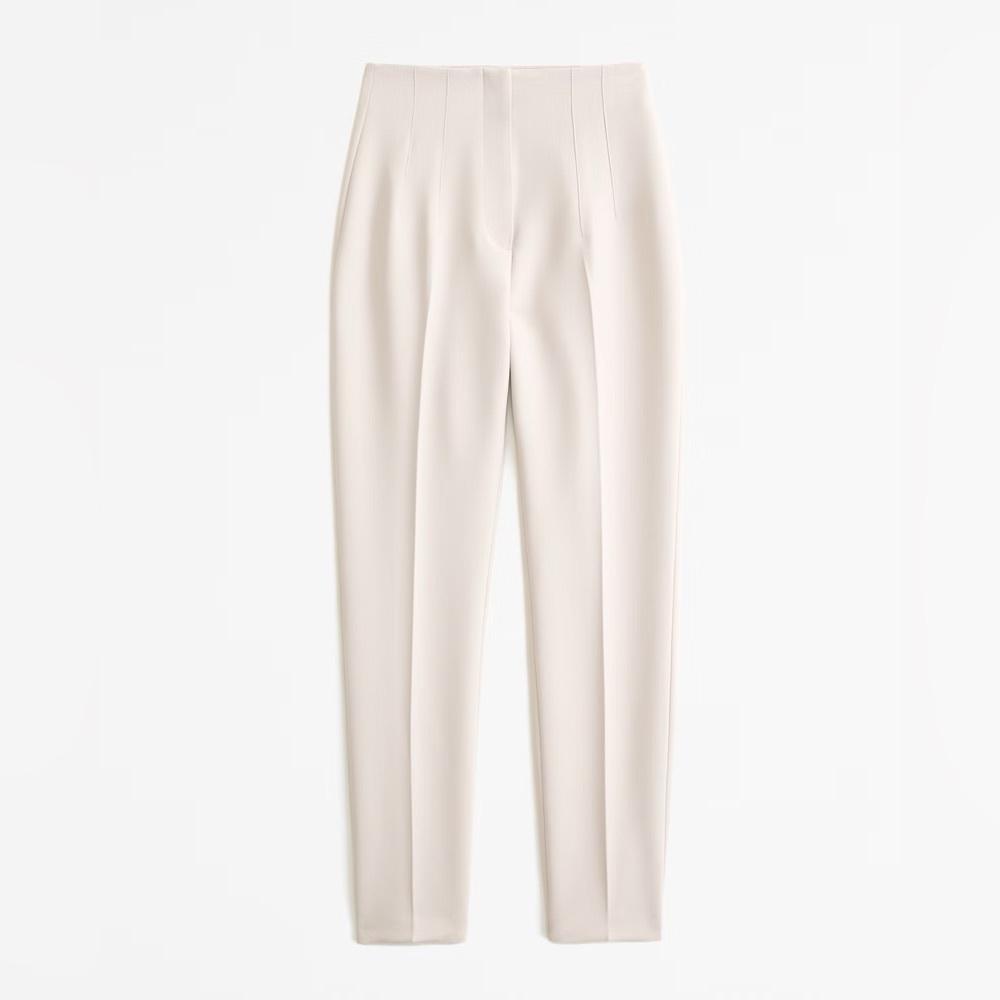 Abercrombie & Fitch Straight Leg Pants in Off-White
